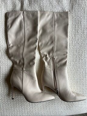 Nine West Richy Stiletto Boots in Light Beige 6.5